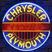 Chrysler Plymouth Neon Sign With Backing, 5CRYPL