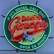 Dad'S Garage Neon Sign With Backing 24