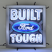 Ford - Built Ford Tough Neon Sign With Backing, 5FRBFT
