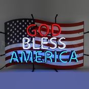 God Bless America Neon Sign, 5GBUSA