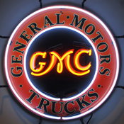 Gmc Trucks Neon Sign With Backing, 5GMCBK