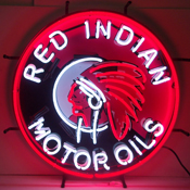 Gas - Red Indian Motor Oils Neon Sign, 5GSIND