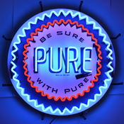 Pure Gasoline Neon Sign With Backing, AGS-5GSPUR
