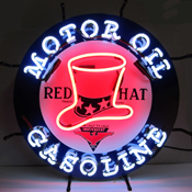 Gas - Red Hat Gasoline Neon Sign, 5GSRHT