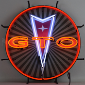 Gto Pontiac Standard Neon Sign With Backing, 5GTOBK