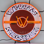 Jeep Willys Sales Service Neon Sign, 5JEEPW