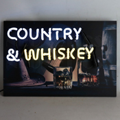 Junior Country & Whiskey Neon Sign, 5JRCAW