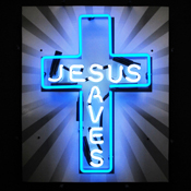 Jesus Saves Neon Sign, 5JSAVES