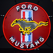 Ford Mustang Red Neon Sign With Backing, AGS-5MUSTB