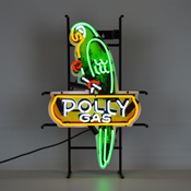 Shaped Polly Gas Neon Sign With Backing, AGS-5POLLY