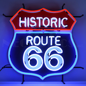 Historic Route 66 Neon Sign With Backing, 5RT66B