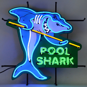 Pool Shark Neon Sign With Backing 24