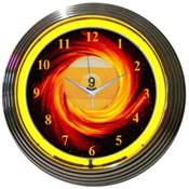 9 Ball Fire Neon Clock 15