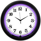 Black Rim Purple Standard Neon Clock, 8BANDP