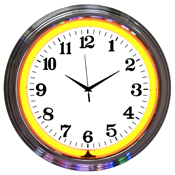Chrome Orange Standard Neon Clock 15