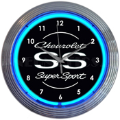 Chevrolet Ss Super Sport Blue Neon Clock 15