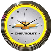 Gm Chevrolet Yellow Neon Clock, 8CHVYY