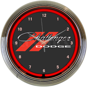 Dodge Challenger Red Neon Clock 15
