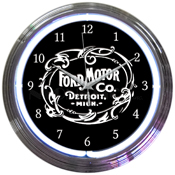 Ford Motor Company 1903 Heritage Emblem Neon Clock, 8FRDMC
