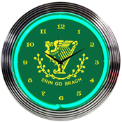 Irish Erin Go Bragh Neon Clock, 8IRISH