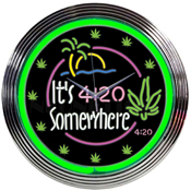It'S 4:20 Somewhere Neon Clock, 8IT420