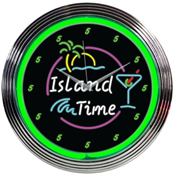 Island Time Neon Clock, 8ITIME