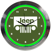 Jeep Green Neon Clock, 8JEEPG