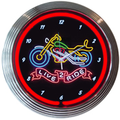 Live 2 Ride Neon Clock, 8LIVE2