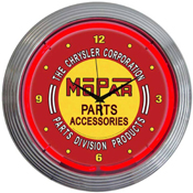 Mopar Red Vintage Neon Clock, 8MPRED