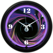 Eight Ball Swirl Neon Clock 15