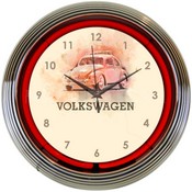Volkswagen Beetle Neon Clock, 8VWBUG