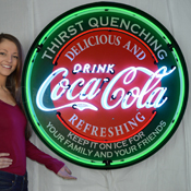 Coca-Cola Evergreen 36 Inch Neon Sign In Metal Can, 9CCGRN