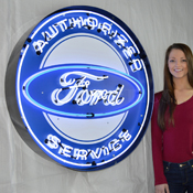 Authorized Ford Service 36 Inch Neon Sign In Metal Can, 9FRDBK