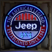 Jeep Round Neon Sign In 36