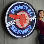 Pontiac Service 36 Inch Neon Sign In Metal Can, 9PONBK