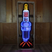 Spark Plug Neon Sign In Shaped Steel Can, 9SPARK