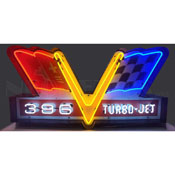 396 Turbo Jet Neon Sign In Steel Can, 9TJ396