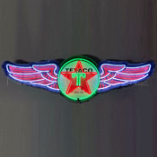 Texaco Wings Neon Sign In Steel Can, 9TXWNG