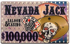 Nevada Jacks Ceramic Poker Chip Plaque - $100,000, AGS-NJP100K
