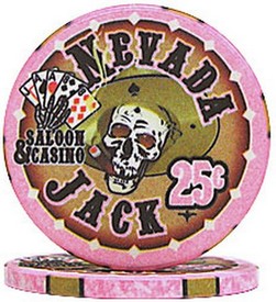 Nevada Jacks 25 Cent Chips Sold by the Roll, AGS-NJ25C