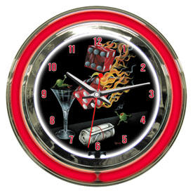 Michael Godard Shootin The Wad Neon Clock 14", GODNC14-01