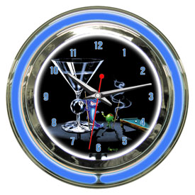 Michael Godard Pool Shark Neon Clock 14", GODNC14-04