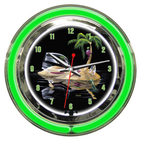 Michael Godard Lost In Paradise Neon Clock 14", GODNC14-05