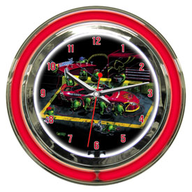 Michael Godard Nasbar Neon Clock 14", GODNC14-06