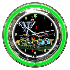 Michael Godard 19Th Hole Neon Clock 14", GODNC14-08