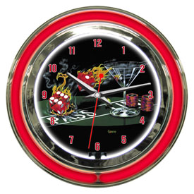 Michael Godard Praying For Seven Neon Clock 14", GODNC14-10