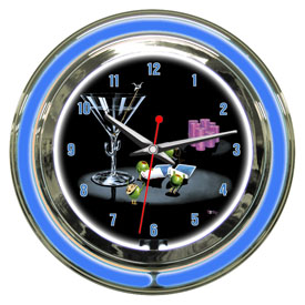 Michael Godard Pocket Rockets Neon Clock 14", GODNC14-11