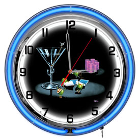 Michael Godard Pocket Rockets Neon Clock 18", GODNC18-02