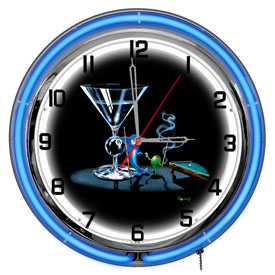 Michael Godard Pool Shark Neon Clock 18", GODNC18-04