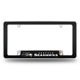 Rico Industries NFL Football Seattle Seahawks Black 12" x 6" Chrome All Over Automotive License Plate Frame, AFC2902BCF
